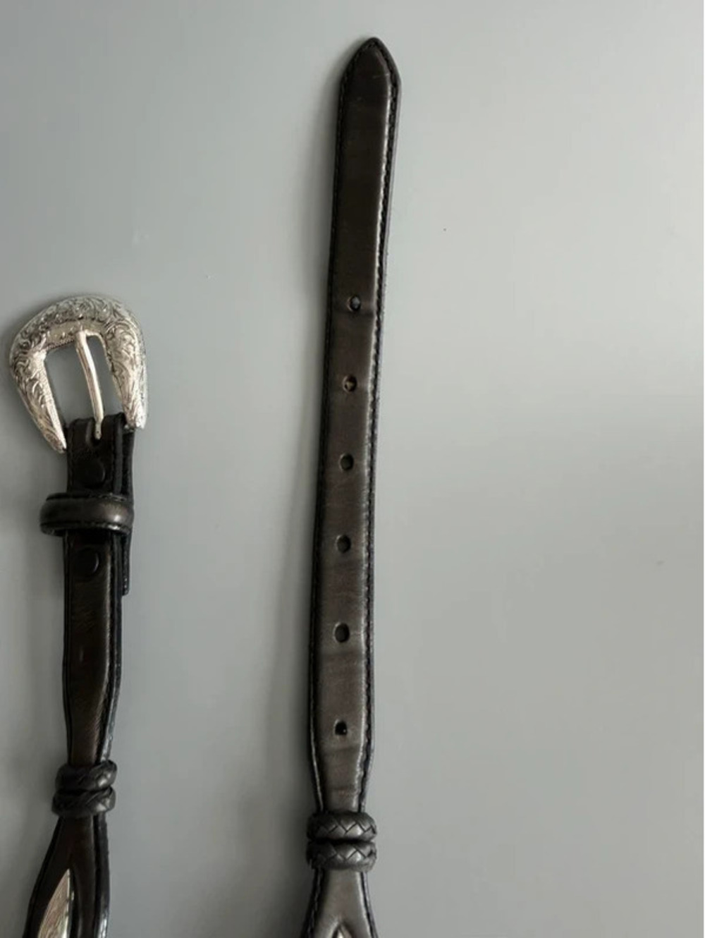 Real leather Tony Lama belt with silver details - stunning - Picture 3 of 8